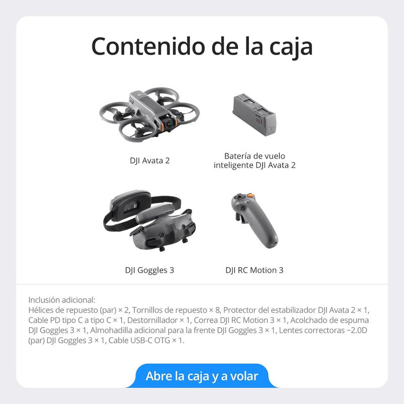 Dji Pack Avata 2 Vuela Más Dron Fpv 4k 1 Batería Goggles 3