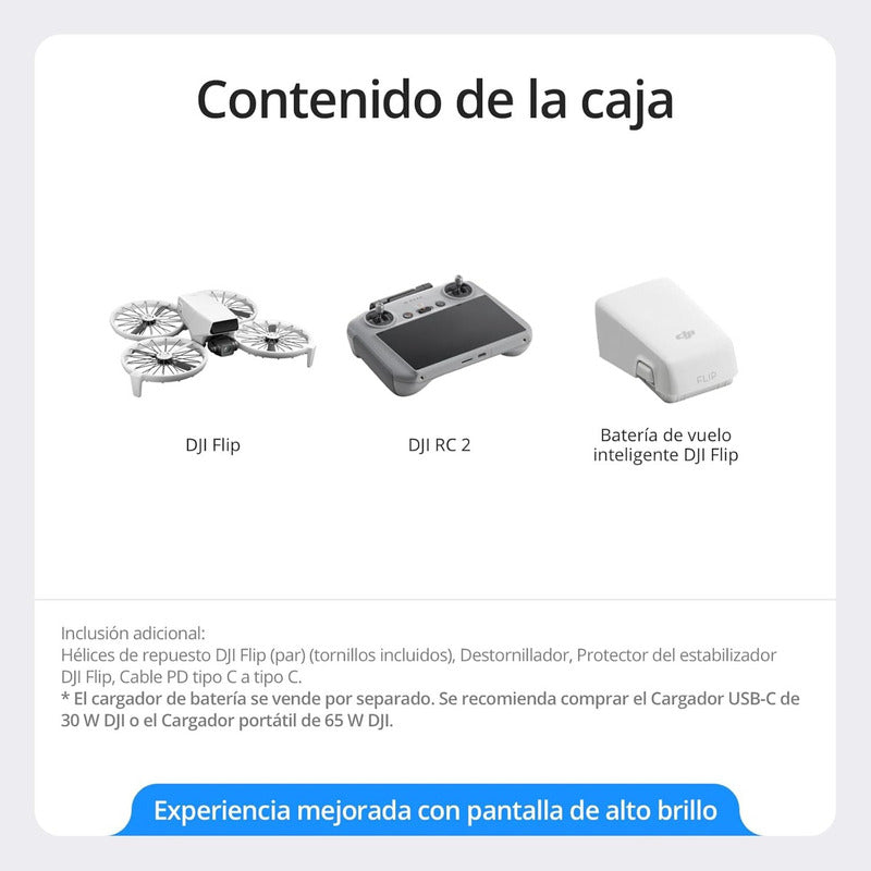 Drone Dji Flip (rc 2 Con Pantalla) 4k Uhd 31min Vuelo, 249g