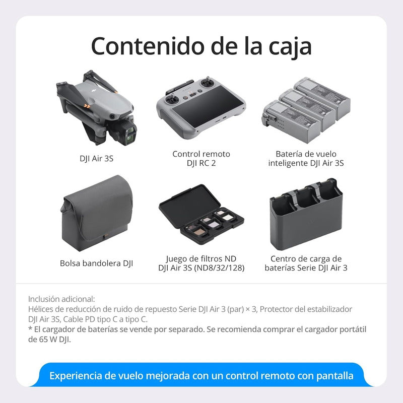 Pack Dji Air 3s Vuela Más (rc 2) Dron 4k 3 Baterías