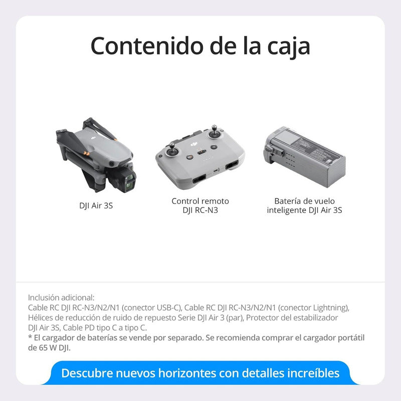 Dji Air 3s Pack Vuela Más (rc-n3) Dron Hdr 4k 3 Baterías